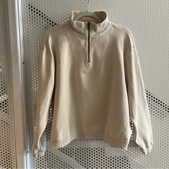 Tommy Bahama 1/4 Zip Sweater Pullover Style Size Small in Vanilla Cream - Picture 1 of 10